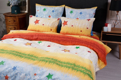 КПБ Звездочки бязь сем. желтый